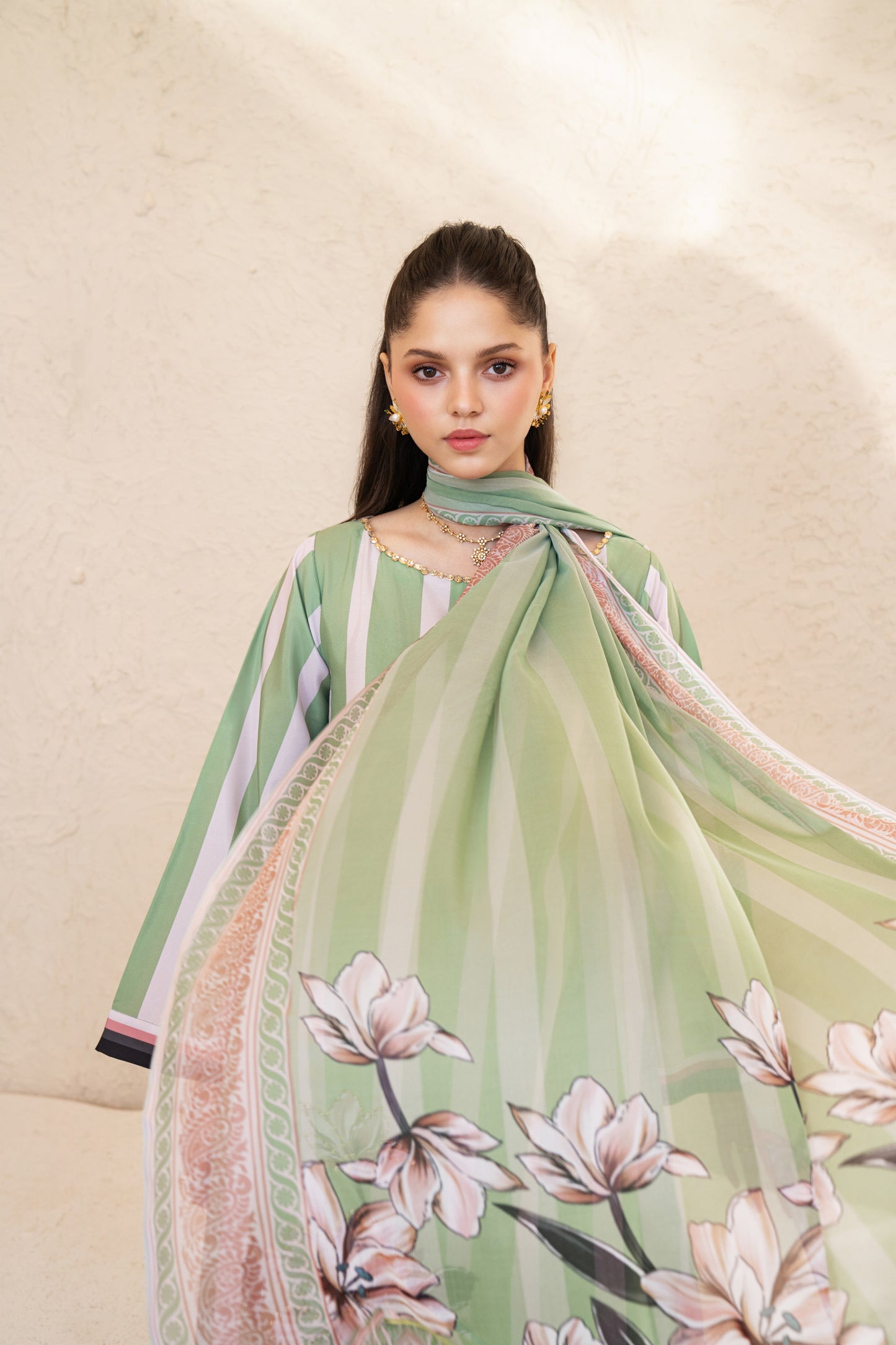 Arwina | Printed with Hand-embellished work