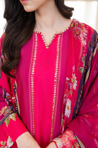 Hayat | Printed with Hand-embellished work