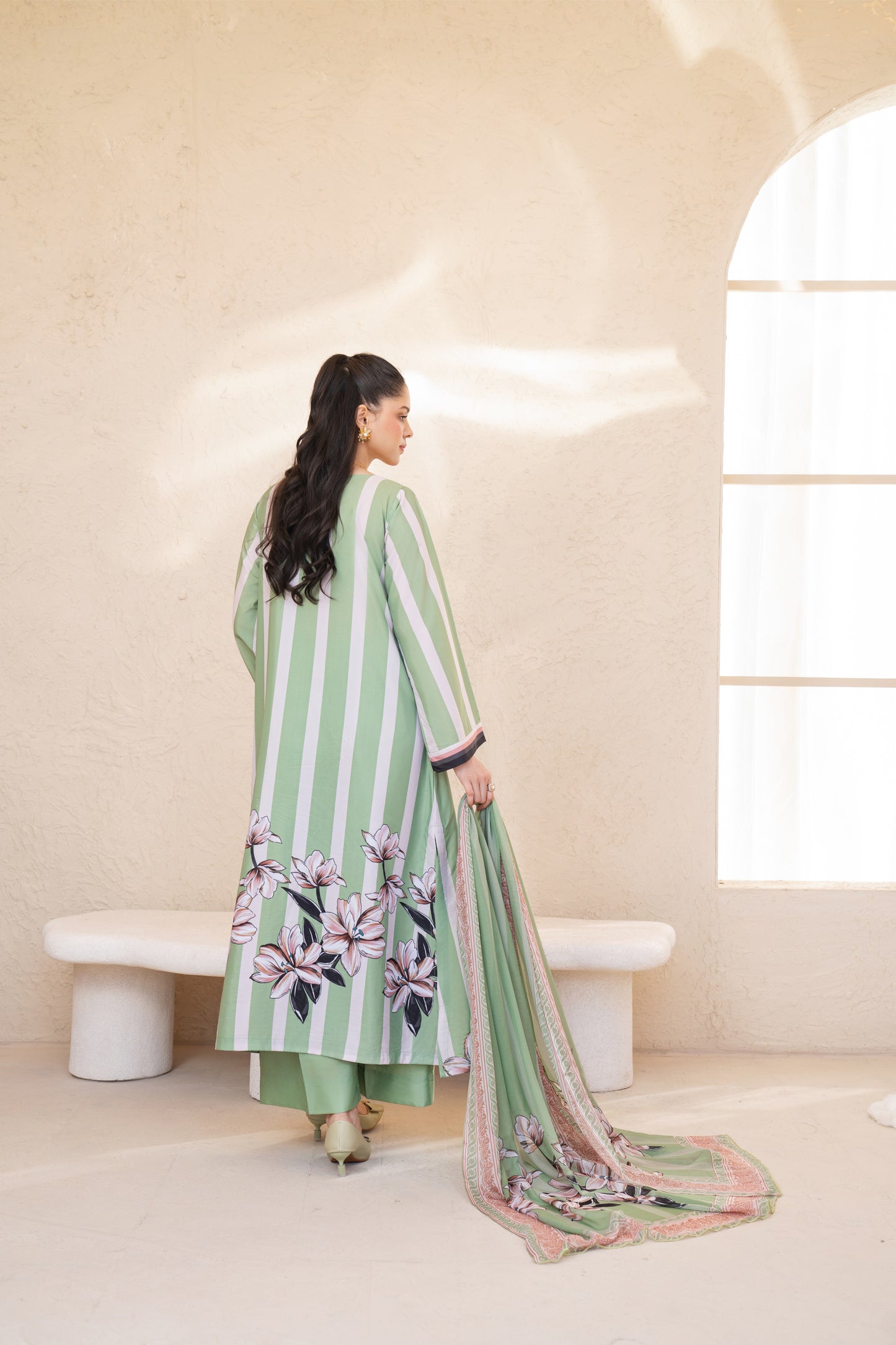 Arwina | Printed with Hand-embellished work