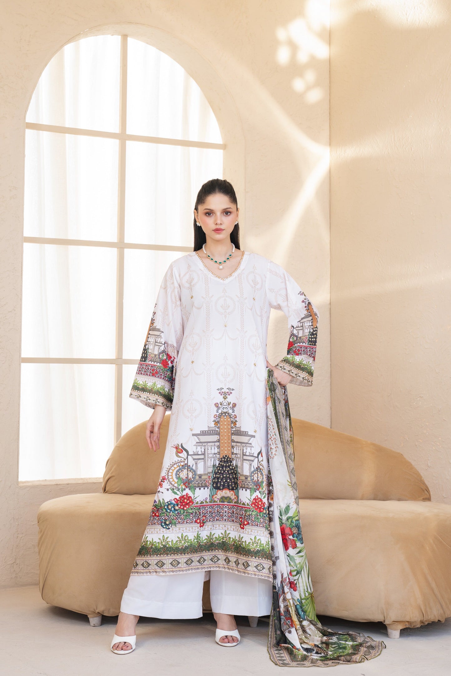 Lunara | Printed with Hand-embellished work