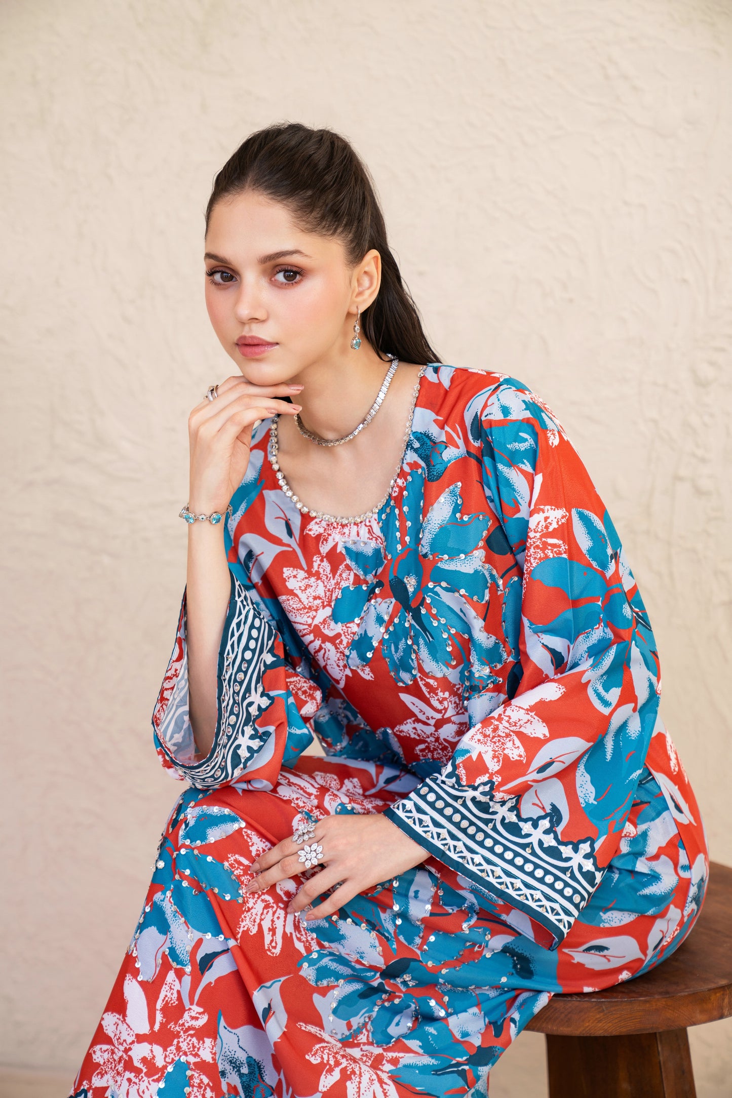 Kaiza | Printed with Hand-embellished work