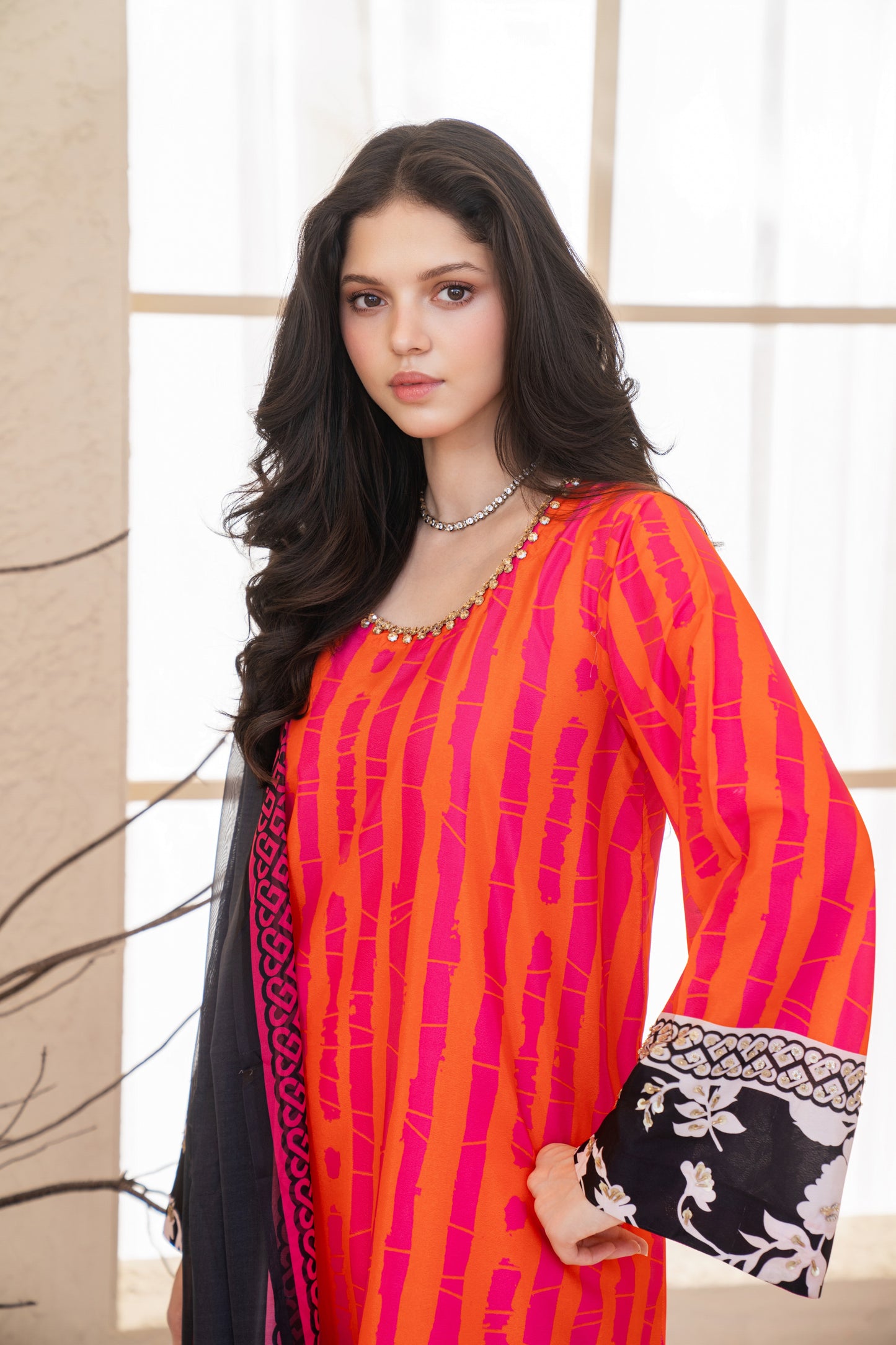 Zeenat | Printed with Hand-embellished work