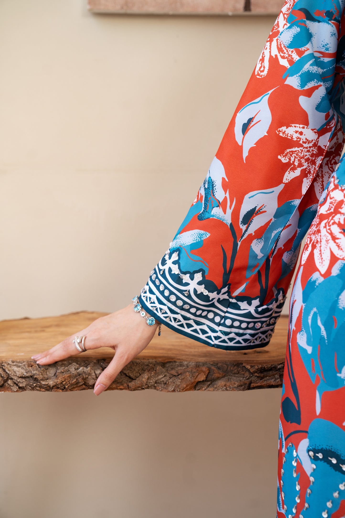 Kaiza | Printed with Hand-embellished work