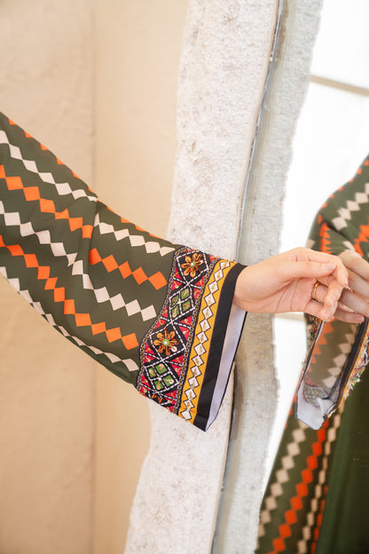 Nureya | Printed with Hand-embellished work