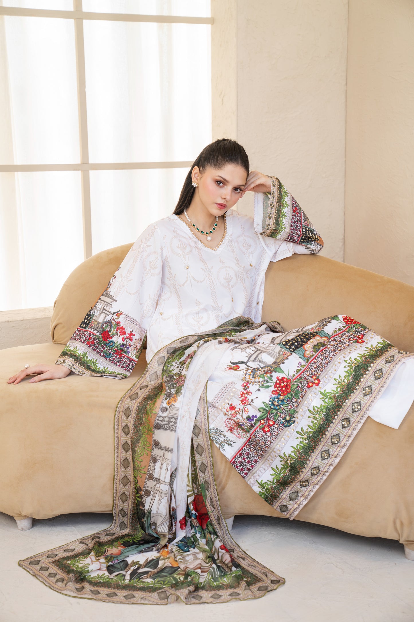 Lunara | Printed with Hand-embellished work