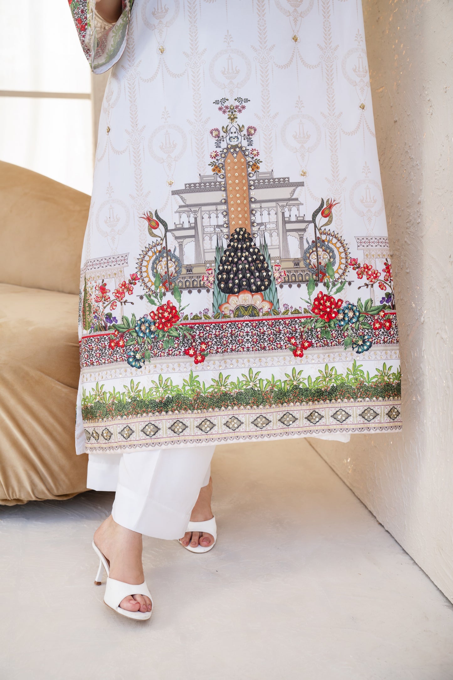 Lunara | Printed with Hand-embellished work