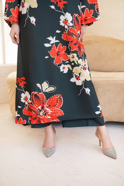 Veloura | Printed with Hand-embellished work